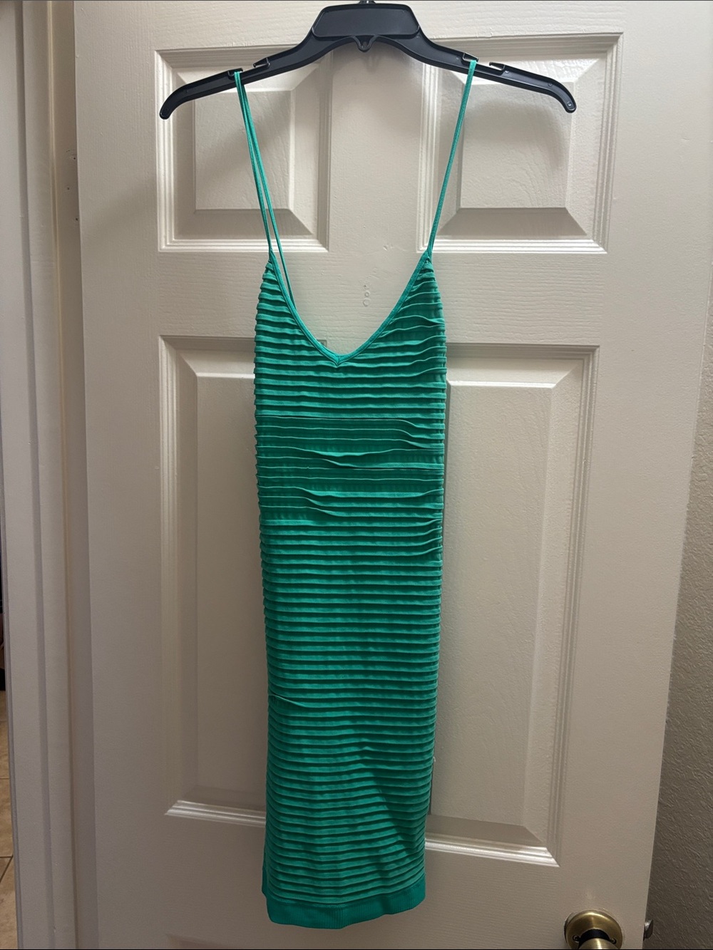 BCBGeneration teal Ribbed Midi Slip Dress